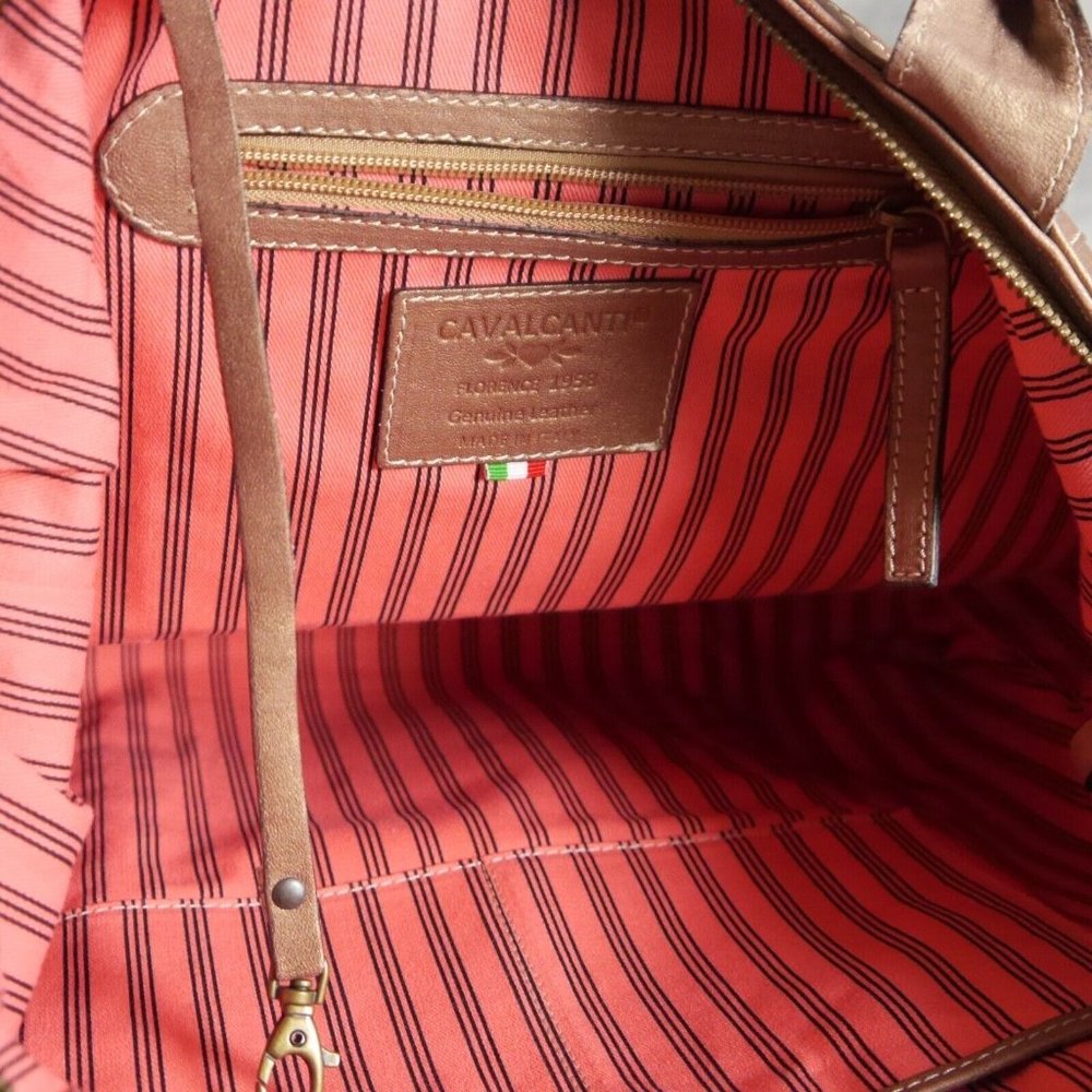 NWT CAVALCANTI Bronze/Gold Tassel Leather Shoulder w/Reptile Embossed Strap  ANB - Picture 6 of 9